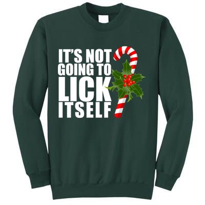 It's Not Going To Lick Itself Funny Candy Cane Christmas Sweatshirt