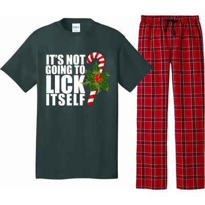 It's Not Going To Lick Itself Funny Candy Cane Christmas Pajama Set