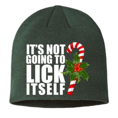 It's Not Going To Lick Itself Funny Candy Cane Christmas Sustainable Beanie