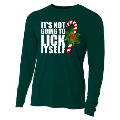 It's Not Going To Lick Itself Funny Candy Cane Christmas Cooling Performance Long Sleeve Crew