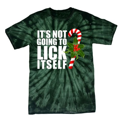 It's Not Going To Lick Itself Funny Candy Cane Christmas Tie-Dye T-Shirt