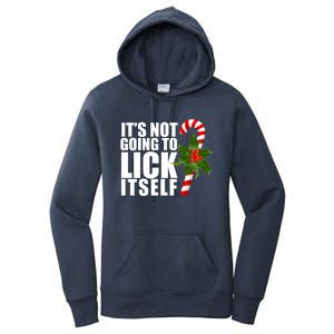 It's Not Going To Lick Itself Funny Candy Cane Christmas Women's Pullover Hoodie