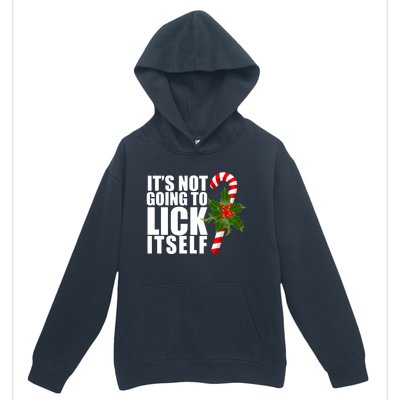 It's Not Going To Lick Itself Funny Candy Cane Christmas Urban Pullover Hoodie