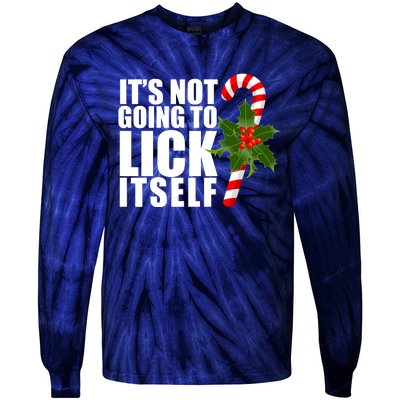 It's Not Going To Lick Itself Funny Candy Cane Christmas Tie-Dye Long Sleeve Shirt