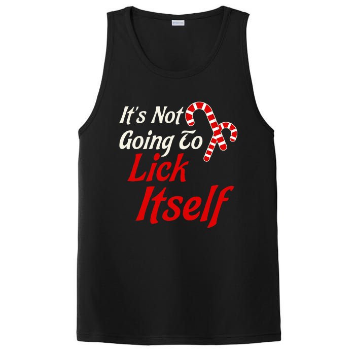 ItS Not Going To Lick Itself Adult Short Sleeve Funny Christmas PosiCharge Competitor Tank