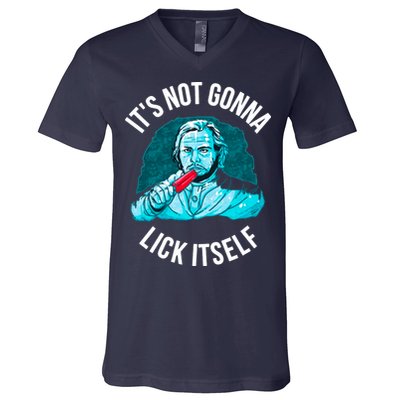 It's Not Gonna Lick Itself Funny Popsicle V-Neck T-Shirt