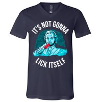 It's Not Gonna Lick Itself Funny Popsicle V-Neck T-Shirt