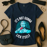 It's Not Gonna Lick Itself Funny Popsicle Women's V-Neck T-Shirt