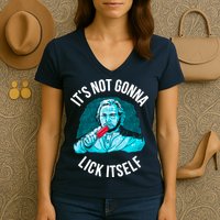 It's Not Gonna Lick Itself Funny Popsicle Women's V-Neck T-Shirt