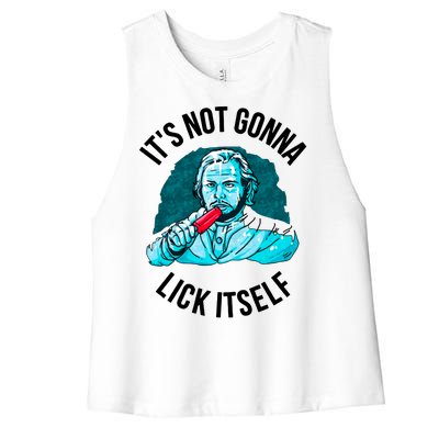 It's Not Gonna Lick Itself Funny Popsicle Women's Racerback Cropped Tank