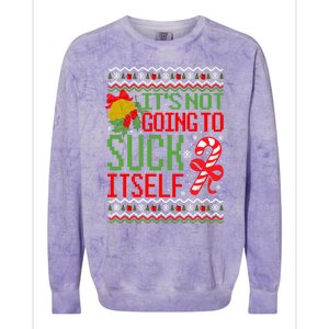 ItS Not Going To Suck Itself Dirty Ugly Christmas Funny Sweatshirt Colorblast Crewneck Sweatshirt