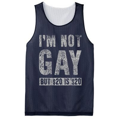 IM Not Gay But 20 Dollars Is 20 Dollars Funny Adult Mesh Reversible Basketball Jersey Tank