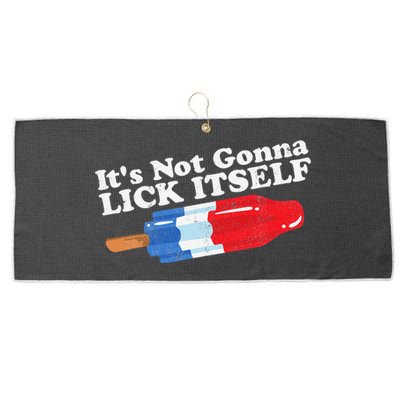 Its Not Gonna Lick Itself Funny Popsicle 4th of July Gift Large Microfiber Waffle Golf Towel