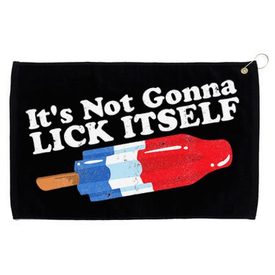 Its Not Gonna Lick Itself Funny Popsicle 4th of July Gift Grommeted Golf Towel