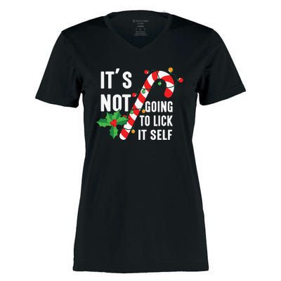 ItS Not Going To Lick Itself Funny Xmas Women's Momentum V-Neck T-Shirt