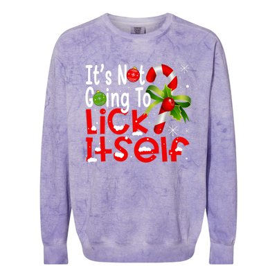 It's Not Going To Lick Itself Christmas Candy Cane Gifts TShirt Colorblast Crewneck Sweatshirt