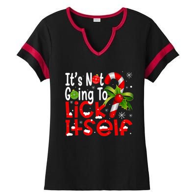 It's Not Going To Lick Itself Christmas Candy Cane Gifts TShirt Ladies Halftime Notch Neck Tee