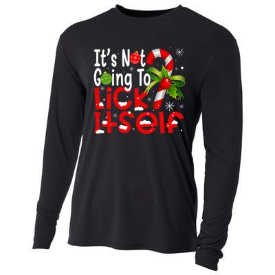 It's Not Going To Lick Itself Christmas Candy Cane Gifts TShirt Cooling Performance Long Sleeve Crew