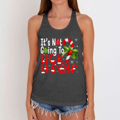 It's Not Going To Lick Itself Christmas Candy Cane Gifts TShirt Women's Knotted Racerback Tank