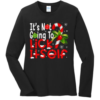 It's Not Going To Lick Itself Christmas Candy Cane Gifts TShirt Ladies Long Sleeve Shirt