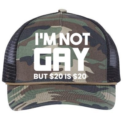 IM Not Gay But $20 Is $20 Retro Rope Trucker Hat Cap