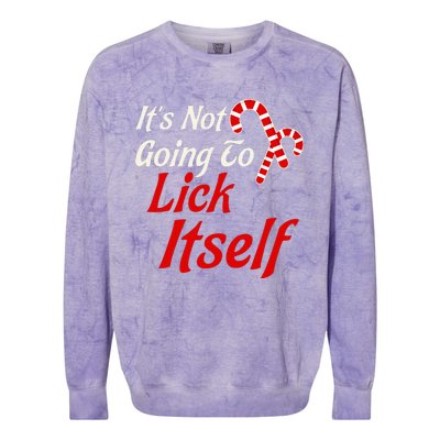 It's Not Going to Lick Itself Funny Christmas Colorblast Crewneck Sweatshirt