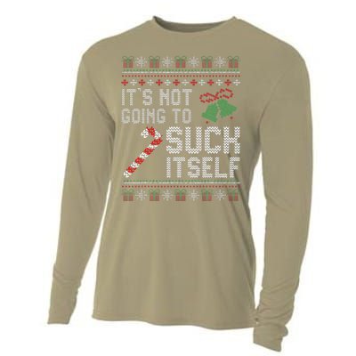 ItS Not Going To Suck Itself Candy Cane Ugly Xmas Sweaters Cooling Performance Long Sleeve Crew