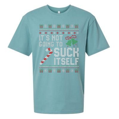 ItS Not Going To Suck Itself Candy Cane Ugly Xmas Sweaters Sueded Cloud Jersey T-Shirt