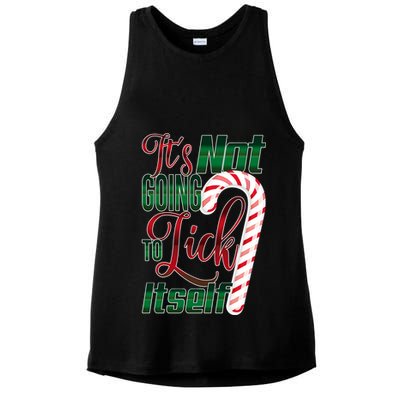 Its Not Going To Lick Itself Ugly Christmas Ladies PosiCharge Tri-Blend Wicking Tank