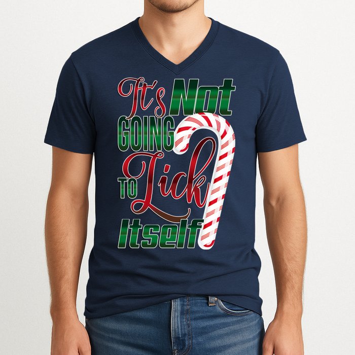 Its Not Going To Lick Itself Ugly Christmas V-Neck T-Shirt
