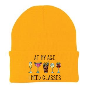 I Need Glasses At My Age Up Bitchs Cocktail Lover Gift Knit Cap Winter Beanie