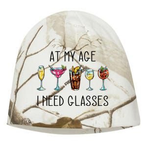 I Need Glasses At My Age Up Bitchs Cocktail Lover Gift Kati - Camo Knit Beanie