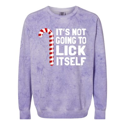 It’S Not Going To Lick Itself Christmas Candy Cane Colorblast Crewneck Sweatshirt