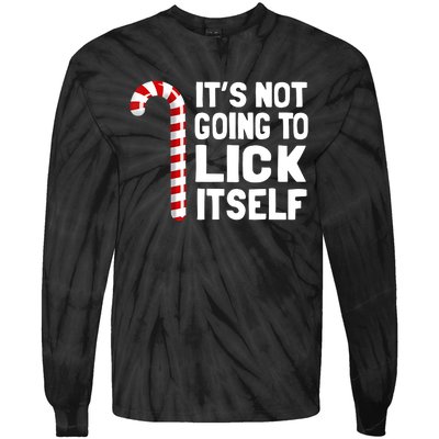 It’S Not Going To Lick Itself Christmas Candy Cane Tie-Dye Long Sleeve Shirt