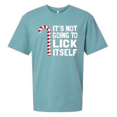 It’S Not Going To Lick Itself Christmas Candy Cane Sueded Cloud Jersey T-Shirt