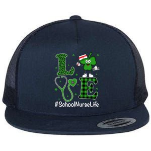 Irish Nurse Great Gift St Patricks Day Love School Nurse Life Gift Flat Bill Trucker Hat