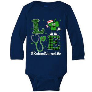 Irish Nurse Great Gift St Patricks Day Love School Nurse Life Gift Baby Long Sleeve Bodysuit