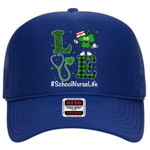 Irish Nurse Great Gift St Patricks Day Love School Nurse Life Gift High Crown Mesh Back Trucker Hat