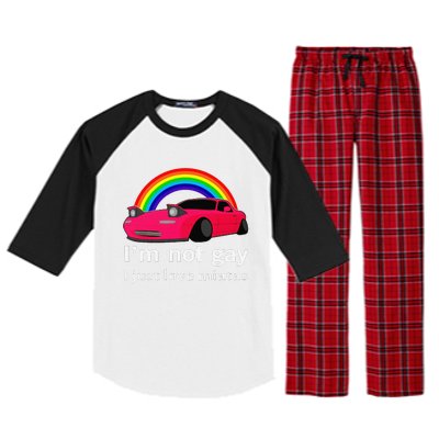 I’M Not Gay I Just Love Miatas Lgbt Rainbow Lesbian Pride Raglan Sleeve Pajama Set