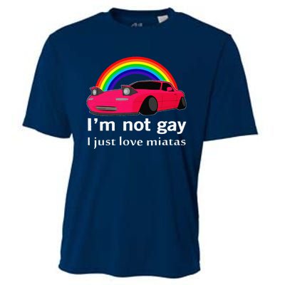 I’M Not Gay I Just Love Miatas Lgbt Rainbow Lesbian Pride Cooling Performance Crew T-Shirt