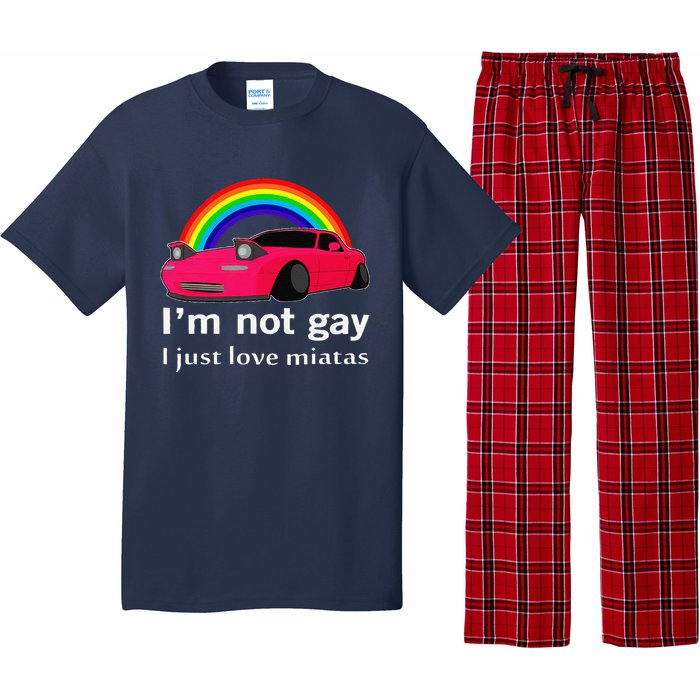 I’M Not Gay I Just Love Miatas Lgbt Rainbow Lesbian Pride Pajama Set