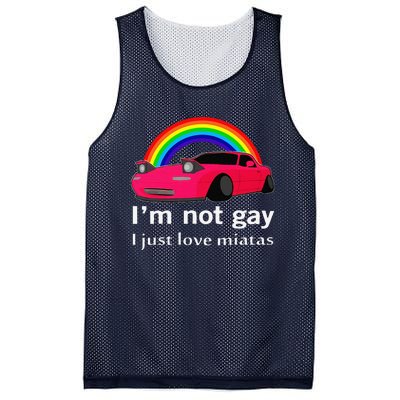 I’M Not Gay I Just Love Miatas Lgbt Rainbow Lesbian Pride Mesh Reversible Basketball Jersey Tank