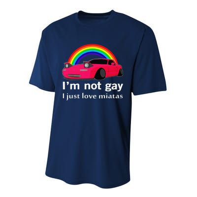 I’M Not Gay I Just Love Miatas Lgbt Rainbow Lesbian Pride Performance Sprint T-Shirt