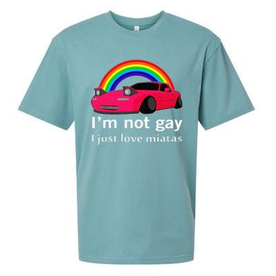 I’M Not Gay I Just Love Miatas Lgbt Rainbow Lesbian Pride Sueded Cloud Jersey T-Shirt