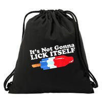Its Not Gonna Lick Itself Funny Popsicle 4th Of July Gifts Drawstring Bag