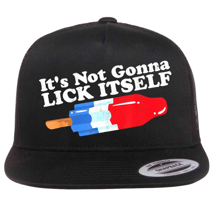 Its Not Gonna Lick Itself Funny Popsicle 4th Of July Gifts Flat Bill Trucker Hat