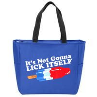 Its Not Gonna Lick Itself Funny Popsicle 4th Of July Gifts Zip Tote Bag