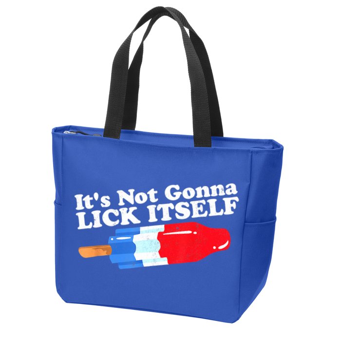 Its Not Gonna Lick Itself Funny Popsicle 4th Of July Gifts Zip Tote Bag