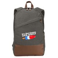 Its Not Gonna Lick Itself Funny Popsicle 4th Of July Gifts Cotton Canvas Backpack