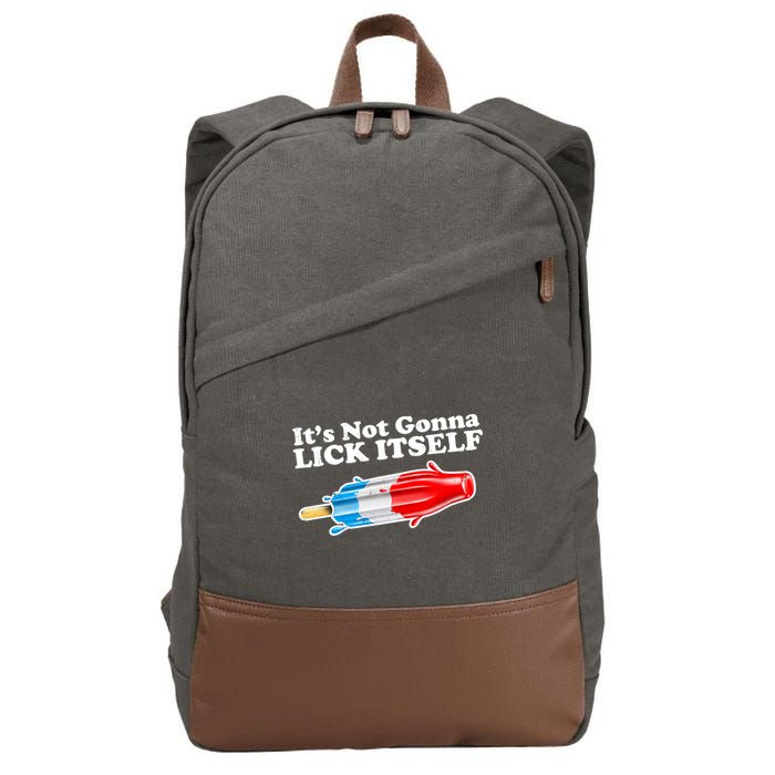 Its Not Gonna Lick Itself Funny Popsicle Cotton Canvas Backpack